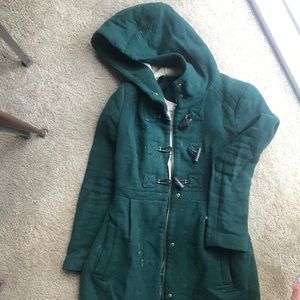 Zara Wool Green Coat XS